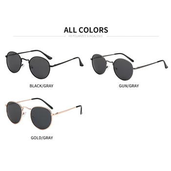 Vintage ochelari de Soare pentru Barbati Ochelari Polarizati Dublu Fascicul de Moda cu Mașina Adulți Forma Rotunda Okulary Przeciwsloneczne 3 Culori