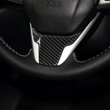 Volan Masina Capac Din Fibra De Carbon Decoratiuni Interioare Accesorii Capac Ornamental Autocolante Pentru Honda Civic 2016 2017 2018 2019