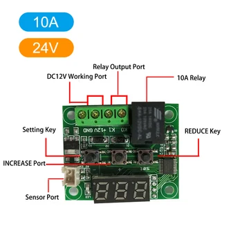 W1209 Digital Controler de Temperatura Bord Micro Mare Precizie NTC Senzor de Temperatură Termostat de Control Panou cu Senzor Sonda