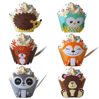 WEIGAO Petrecerea de Ziua Cupcake Decor DIY de Desene animate de Animale Ambalaje Cupcake Copii de Paduri Safari Dinozaur Consumabile Partid Cupcake