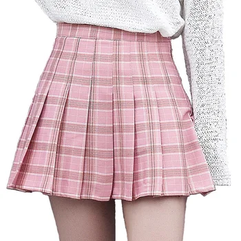 XS-3XL Harajuku 2021 Femei de Moda de Vară talie inalta fusta plisata Vânt Cosplay fusta carouri kawaii Feminin Fuste