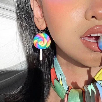 Y2K Bijuterii Curcubeu Lollipop Cercei Pentru Femei Dulce Farmecele de Epocă Cercei Gossip Girl ' 90 Stil Prieteni Cadouri Estetica Noua
