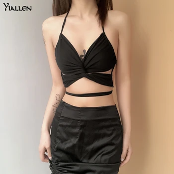 Yiallen Moda Contrast De Culoare Solidă Femei Sexy Bretele Sutien Push-Up Activ De Partid Clubwear Crop Top Bralette Tub 2021 Noi