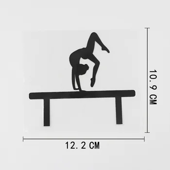 YJZT 12.2CMX10.9CM Gimnastică bârne de Gimnastică Decal Vinil Autocolant Auto Negru/Argintiu 8A-0816