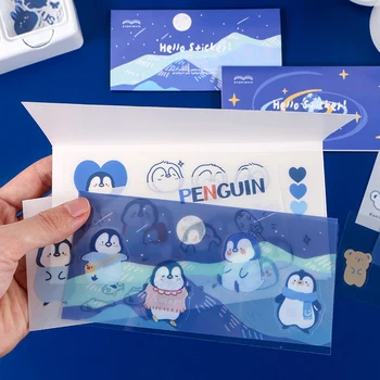 Yoofun PET Transparente Autocolante Drăguț Pinguini Iepuri Polari, Ursi Koala Albastru Seria Planeta Albastră pentru Glonț Jurnalizare Album