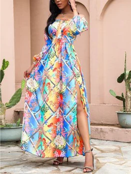 Za traf zaraing femeie 202021summer print V-neck retro rochie cu mâneci lungi officiel magazin fuste ropas mujer shein oficial zaraes