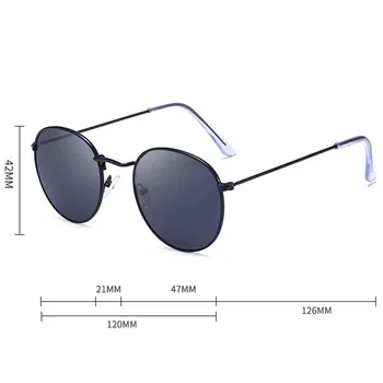 ZUEE 2021 Clasic Cadru Mic Rotund ochelari de Soare Femei/Barbati de Brand Designer de Aliaj Oglindă Ochelari de Soare Vintage Modis Oculos