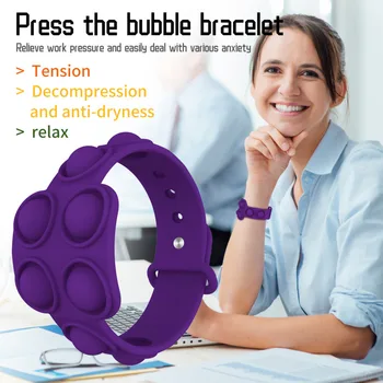 Împinge Bubble Senzoriale Frământa Jucarie Bubble Bratara de Relief de Stres Pentru Copii Adult Moale Anti-stres Frământa Decompresie