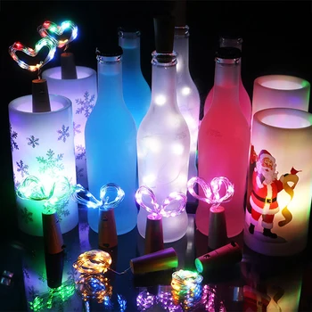 Șir led Sticla de Vin cu dop de Plută 2M 20 LED Sticla Lumini Baterie de Plută pentru Petrecerea de Nunta, de Crăciun, Halloween Bar Decor