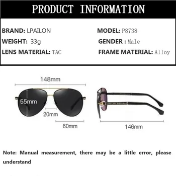 【LPAILON】 pentru Bărbați ochelari de Soare Polarizat , de Conducere și de Viziune de Noapte de Polarizare Ochelari P8738