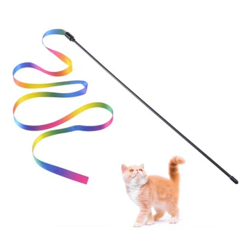 1/3/5PCS Jucării Pisica Drăguț Amuzant Colorat Rod Teaser Bagheta de Plastic, Jucării pentru animale de Companie Pentru Pisici Interactive Stick Cat Consumabile