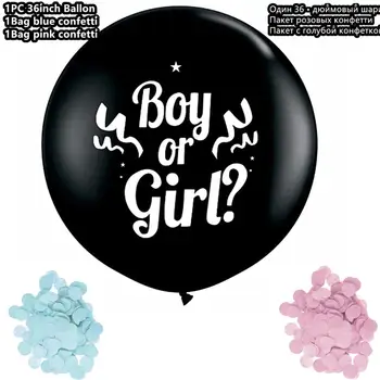 1 buc 36 inch pe Băiat sau Fată Balon de Gen Dezvăluie Petrecere de Latex Negru Ballon cu Confetti Gen Dezvăluie Globos Copil de Dus Decor