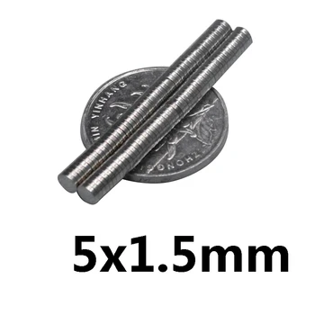 10/50/100buc Subțire Neodim Magnet Puternic 5x1.5 mm Permanentă Mici, Rotunde Magnet 5x1.5mm Magneți Puternici Disc 5*1.5 mm