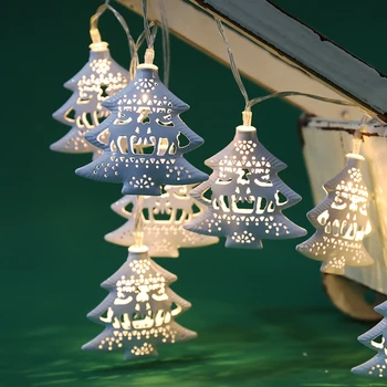 10 LED-uri Lampa de Pom de Crăciun Fulg de nea Mingea Alimentat de la Baterie Lampă LED String Ghirlande de Lumini Zână Grădină de Crăciun Decor în aer liber