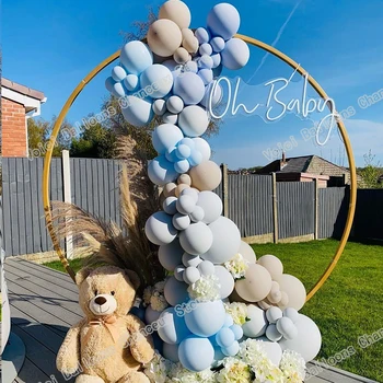102pcs DIY Pastelate Maca Gri Albastru Baloane Ghirlanda Maca Violet Balon pentru Botez Baby shower Ziua de nastere Aniversare