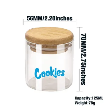 10buc 125ml Cookie-uri de Sticlă Iarba Borcane de Depozitare pentru Nefumători Portabil Planta Cutie de Tutun de Fumat Accesorii cu Lemn de Bambus Capac