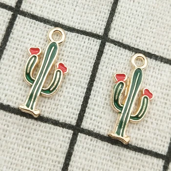10buc email cactus farmec bijuterii accesorii cercei pandantiv brățară colier farmece aliaj de zinc 10x19mm