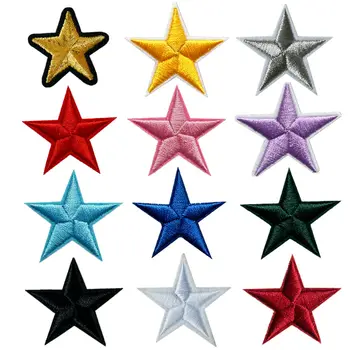 10BUC Stele Albe Patch-uri Brodate Coase de Fier Pe Insigne Pentru Rochie Sac de Blugi Pălărie Tricou DIY Aplicatii Craft Decor