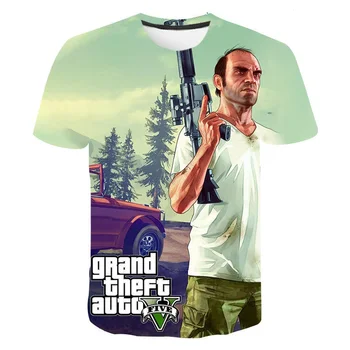 110--5XL Grand Theft Auto Gta 5 Băieți Vara Supradimensionat tricou Cool Gta5 Fete de Culoare de Imprimare Haine Amuzant T-shirt