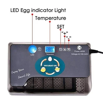 12 Oua Incubator UE/UK Plug Turner Automată Digitală Ferma de Rață Pui Hatcher Lumină LED-uri