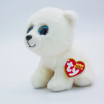 15 CM Ty Beanie Ochii Mari Moale Ari Alb Polar Urs de Pluș Jucărie Animal de Pluș Papusa pentru Copii de Craciun Cadou de Ziua de nastere