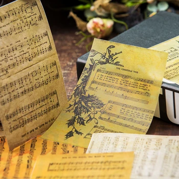 16pcs/Set Jurnal engleză de Muzică Foaie de Pergament Model de Hârtie de Ambalaj pentru Scrapbooking Fericit Planificator de Luare de Card Junk Jurnalul Proiectului
