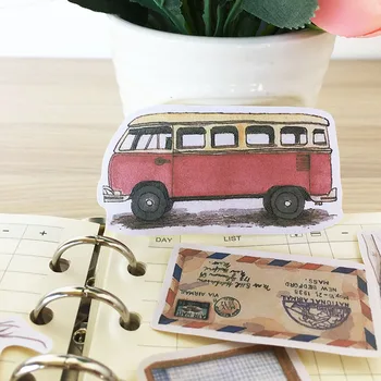 19Pcs/Set Vintage de Călătorie Împreună Autobuz Autocolant DIY Meșteșug Scrapbooking Album Junk Jurnalul Planificator de Autocolante Decorative
