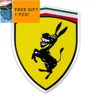 1buc Aluminiu Creativ, Amuzant, Umor, Parodie Kuso Glumă Autocolant pentru Ferrari Măgar Emblema, Insigna de Metal de Styling Auto Autocolant Decal