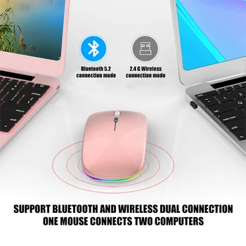 2.4 Ghz RGB Mouse-ul fără Fir Reincarcabila Pentru Macbook Pentru tableta iPad Bluetooth PC-ul Mouse-ului de Calculator Pentru Laptop-uri de Fundal cu LED Silent