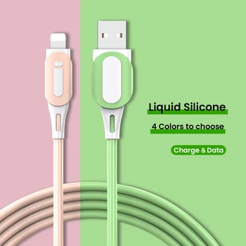 2.4 UN Cablu USB de Încărcare Rapidă Încărcător de Telefon Mobil Cablu de Date Pentru iPhone 12 11 Pro Max Xs Xr X 8 7 6s 6 Plus SE 5s Silicon Lichid