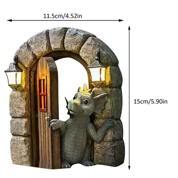 2 buc Dragon Ieșit Pe Ușă Grădină Rășină Statuie în aer liber Curte de Arta Dragon Sculptura masina de Decorare Perete Copac Ornament Decor