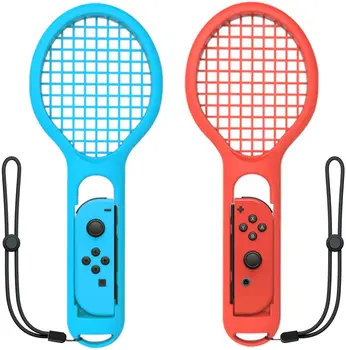 2 BUC NS Jucător de Tenis De Bucurie-con Controller ABS Mâner Racheta de Tenis Titularul Accesorii pentru Nintendo Comutator ACES Joc Roșu și Albastru