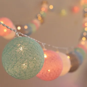 20 LED-uri Minge de Bumbac Ghirlanda Șir de Lumini de Crăciun Zână Iluminat Siruri de caractere pentru Exterior Nuntă Vacanță Xmas Party Decor Acasă