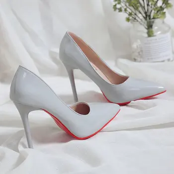 2020 Fierbinte Vinde Clasic Femei Pantofi Subliniat Toe Pompe de Brevete din Piele Rochie Tocuri Barca Petrecere de Nunta Zapatos Mujer Nunta Roșie