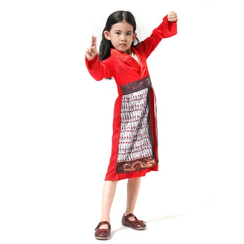 2020 Film Mulan Costum Copii Mulan dress Halloween Fete Mulan cosplay costum fete luptător de Performanță îmbrăcăminte
