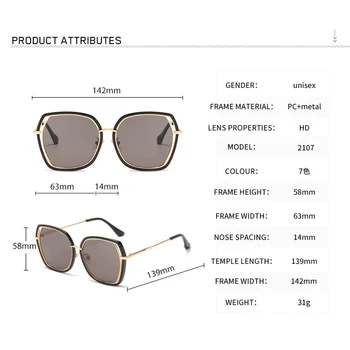 2020 Nou Pătrat ochelari de Soare pentru Femei Brand Designer Oglinda Retro Moda Ochelari de Soare Vintage Nuante Lunette De Soleil Femme UV400