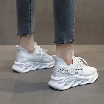 2021 Adidași de Moda Femei cu Fund Gros Vara ochiurilor de Plasă Respirabil Lumina Pantofi Casual Femei Dantela-up Formatori Pantofi