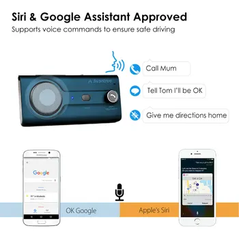 2021 Avantree CK11 Bluetooth 5.0 Hands Free Telefon Mobil de Car Kit, Tare Difuzorul, Siri Asistent Google