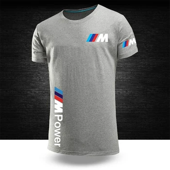 2021 BMW M Sport de Performanță Motocicleta de Vara Barbati de Imprimare 3D Top Culoare Solidă Gât T-Shirt Casual Hip-Hop