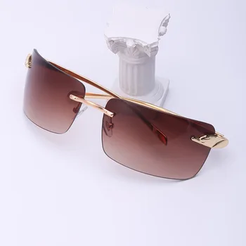 2021 brand de lux dreptunghi ochelari de soare pentru barbati fără ramă de sex feminin de ochelari de soare brand de lux de designer brillen uv400