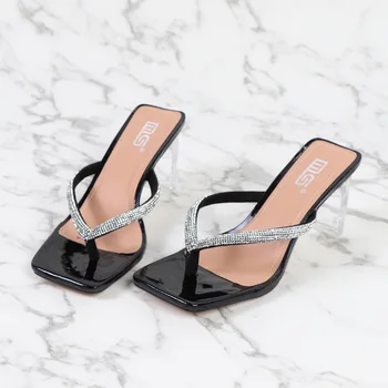 2021 Noi Femei Sandale PVC Jeleu de Cristal Toc Transparent Femei Sexy Clar Tocuri inalte, Sandale de Vară Pompe de Pantofi