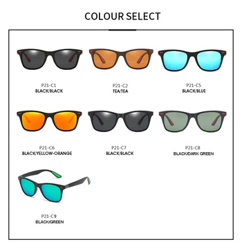 2021 Nou Design de Brand Polarizat ochelari de Soare Barbati Femei Conducere Nuante de sex Masculin Epocă Ochelari de Soare Spuare Oglindă Vara UV400 Culori