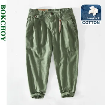 2021 Nou Primavara Vara Barbati Pantaloni Casual din Bumbac Făcut Solid de Culoare Retro Verde Vrac Direct de Marfă Pantaloni GA-Z345