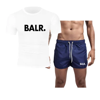 2021 Populare Noi BALR Scrisoarea Imprimate din Bumbac pentru Bărbați 'S T -Shirt +Sport Set de pantaloni Scurți de Sport de Înaltă Calitate Funcționare
