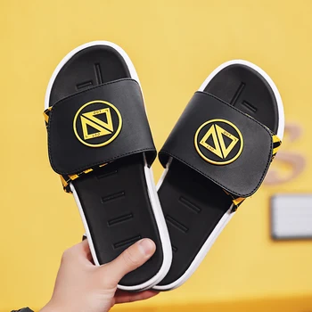 2021 Vara Noi Barbati Culoare Solidă pus Piciorul Plat Respirabil Papuci de Moda Casual Interior Confortabil Sandale Pantofi de Plaja