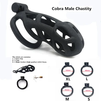 2021Custom de Imprimare 3D Cușcă Penis Sleeve Cobra centură de Castitate pentru bărbați Inele Penis Adult Jocuri Jucarii Sexuale Pentru Barbati Sex-Shop