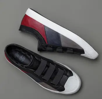 2021Men din Piele Pantofi Casual Om de Primavara Toamna de Moda Fierbinte Slip-On Cool Mocasini de Agrement Patckwork Plat Designer de Bărbați de Conducere Pantof