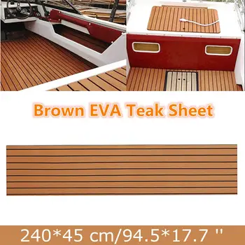 240 cm x 45cm x 6mm Auto-Adeziv EVA Spuma Barca Marine Barca Parchet Faux Barca lemn de Tec Foaie de Accesorii Marine