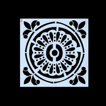 2pc 15*15cm Mandala Tort Stencil Decor DIY Pereți Stratificare Pictura Șablon Album timbru sec de Birou Rechizite Reutilizabile