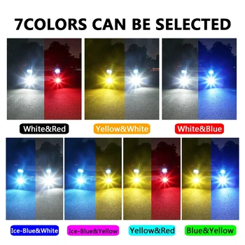 2x HB3 HB4 9006 H11 9005 H8 H16JP Ceață de Lumină Led-uri Becuri Două Culori Super-Luminos Lampă de Masina Galben Alb Albastru Roșu Verde Lamaie 12V 24V